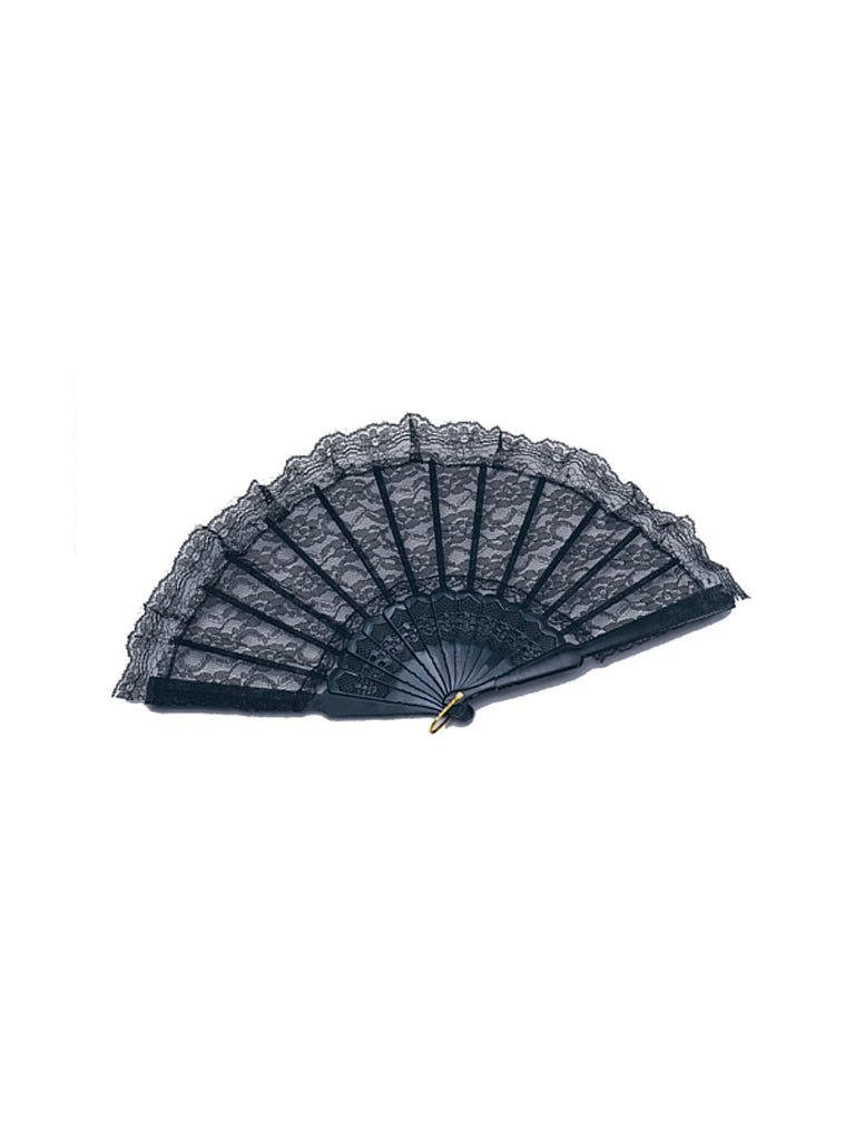 Black Handheld Foldable Lace Fans