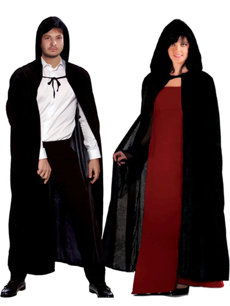 Unisex Hooded Satin Cape Dress