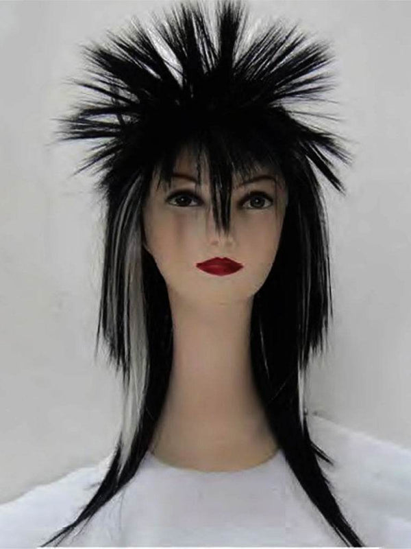 Black White Rock Star Wig - thefancydress.co.uk