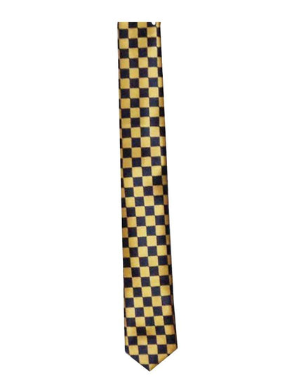 Black & Yellow Men's Luxury Formal Checkered Neck Tie