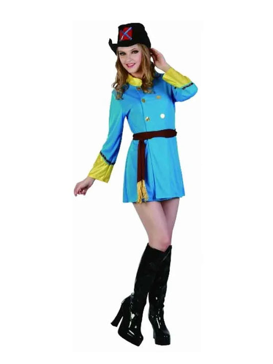 3PC Blue Ladies Musketeer Fancy Dress Costume Set
