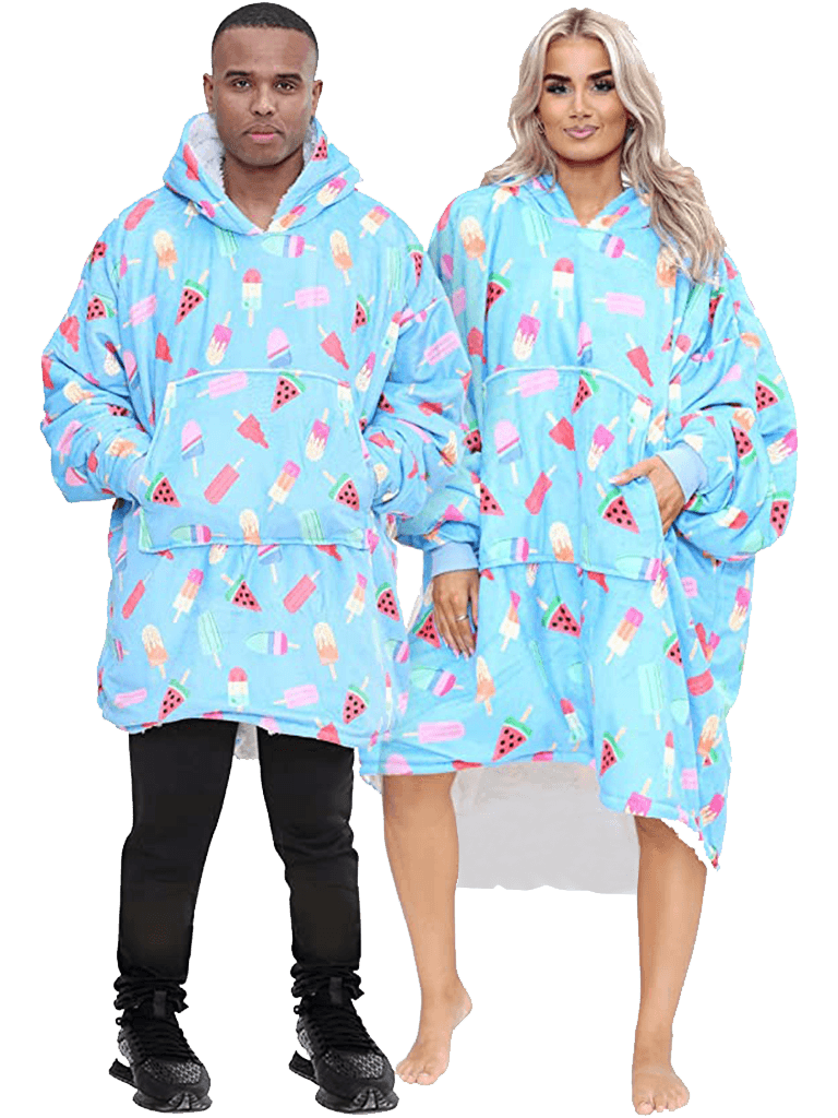 Adult Printed Hoodie Blankets - thefancydress.co.uk