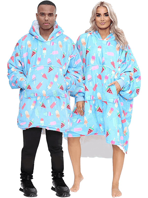 Adult Printed Hoodie Blankets - thefancydress.co.uk