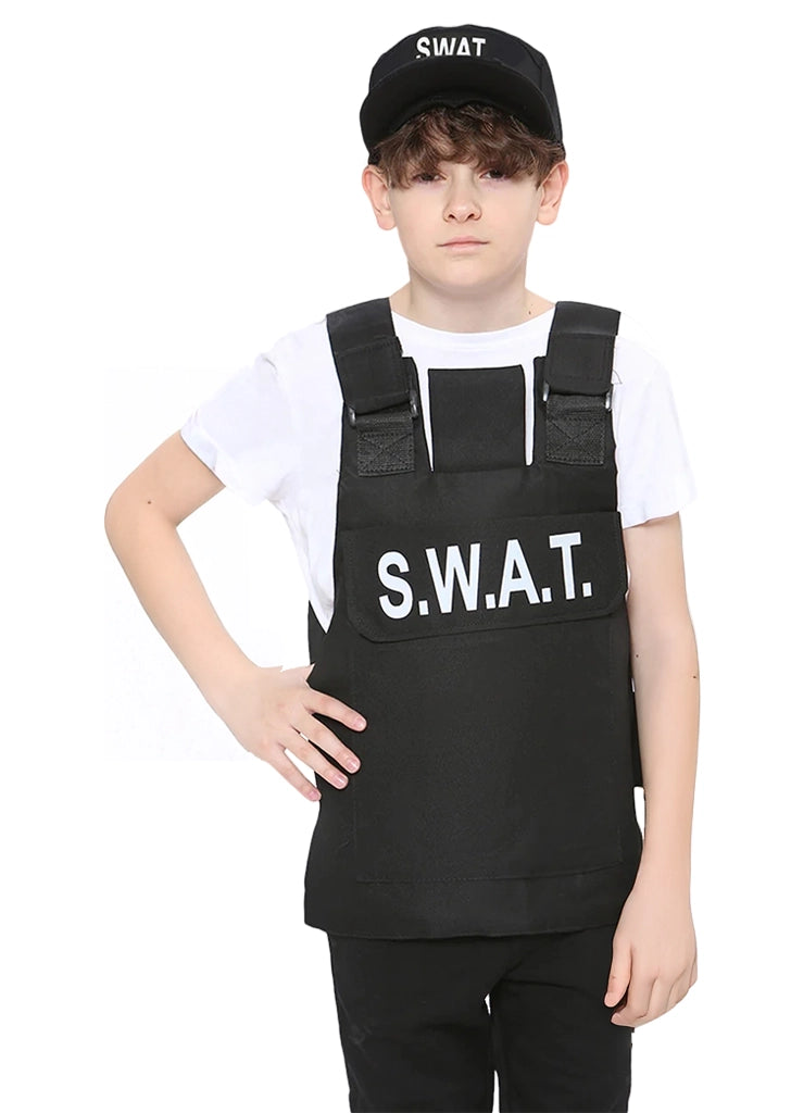 Boland Kids SWAT Vest Costume - Black Tactical Vest Dress-Up For Ages 5-10