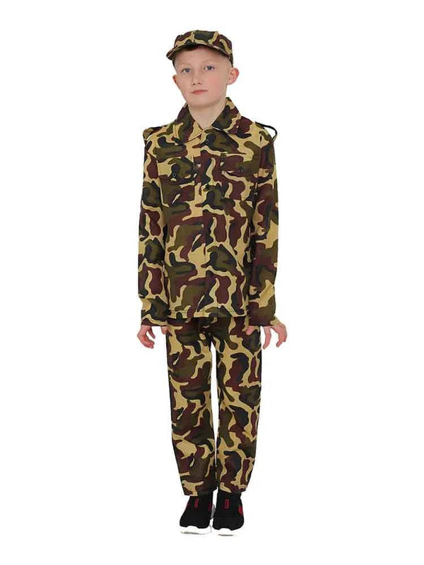 Boys Child's Army Military Camouflage Soldier Uniform Set - thefancydress.co.uk