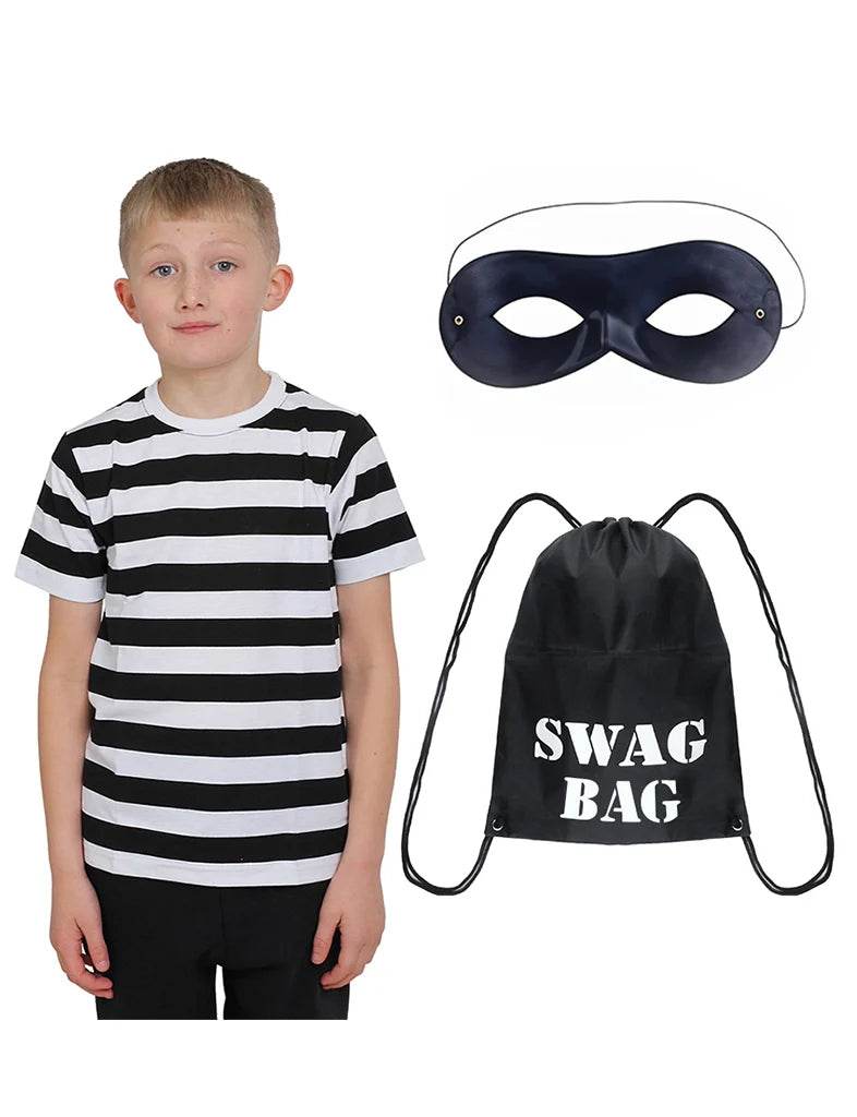 Boys Book week Robber Thief Burglar Costume Set - thefancydress.co.uk