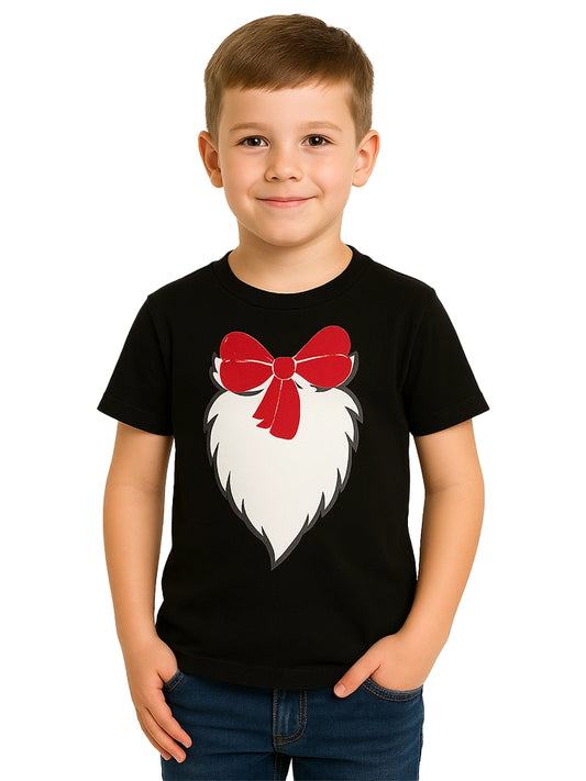 Boys Cat in The Hat Ribbon Print Cotton Black T-Shirt