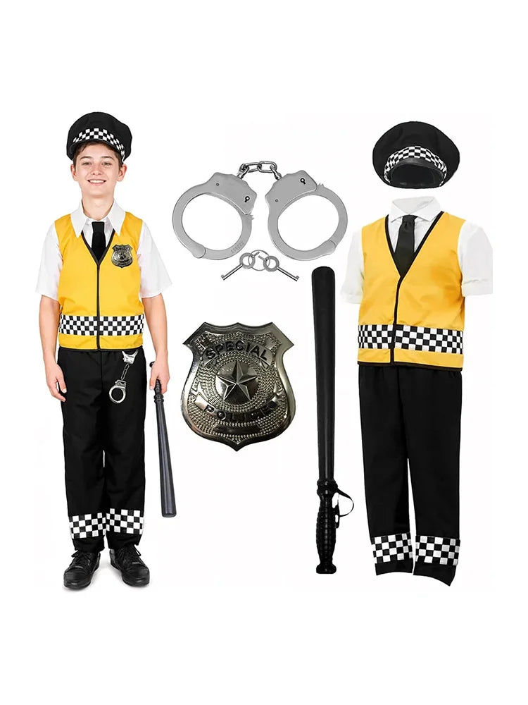 Boys Policeman Dress Up Fancy Dress Police Officer Role Play Set