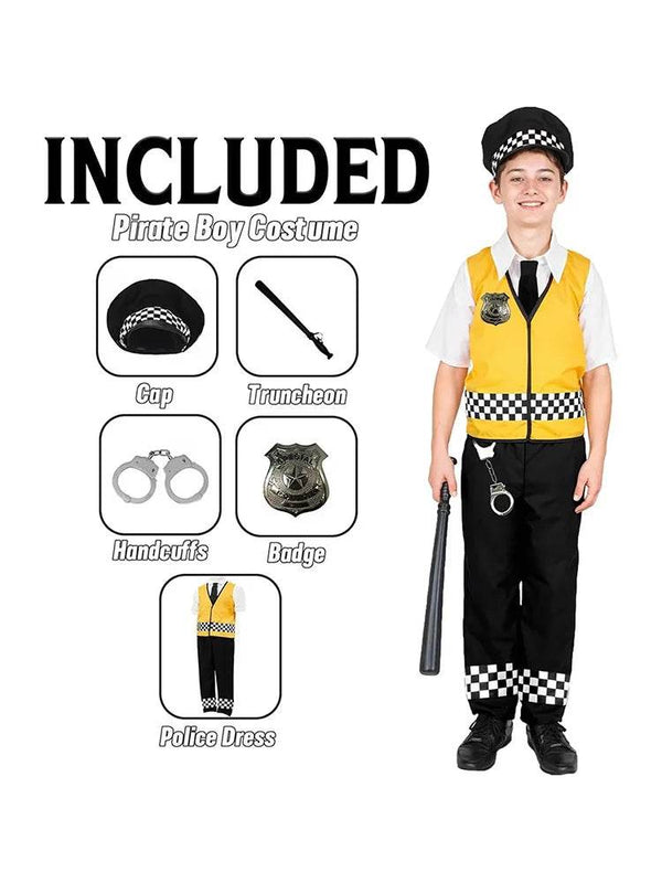 Boys Policeman Dress Up Fancy Dress Police Officer Role Play Set - thefancydress.co.uk