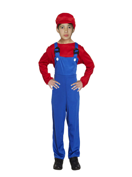 Boys Plumber Bro Red and Blue Costume