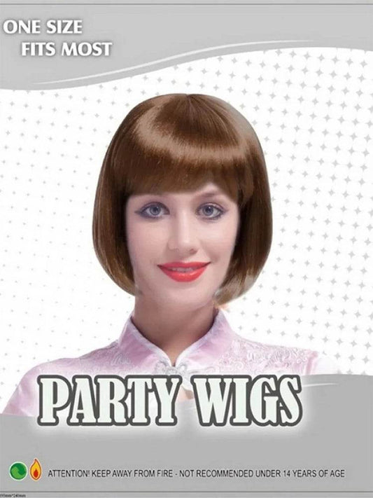 Brown Bob Wig - thefancydress.co.uk