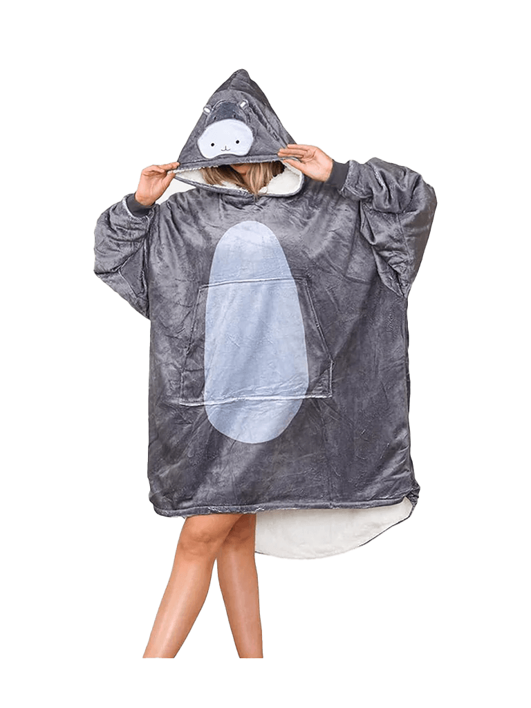 Adult Animal Face Hoodie Blanket - thefancydress.co.uk
