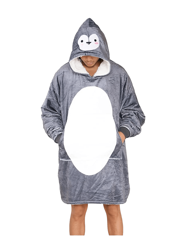 Adult Animal Face Hoodie Blanket - thefancydress.co.uk