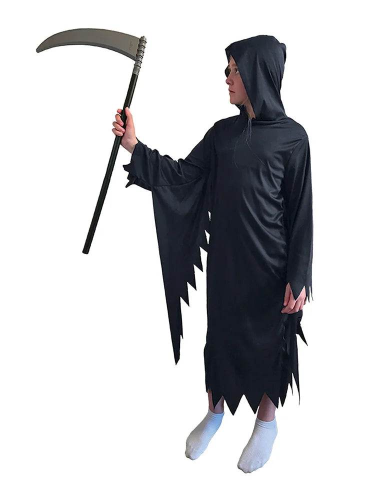 Children 2Pcs Hooded Cloak Costume With Scythe - thefancydress.co.uk