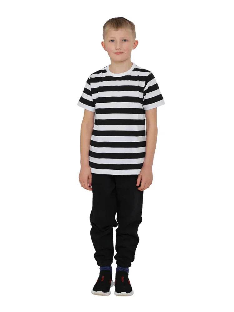 Boys Short Sleeves Stripe T-Shirt - thefancydress.co.uk