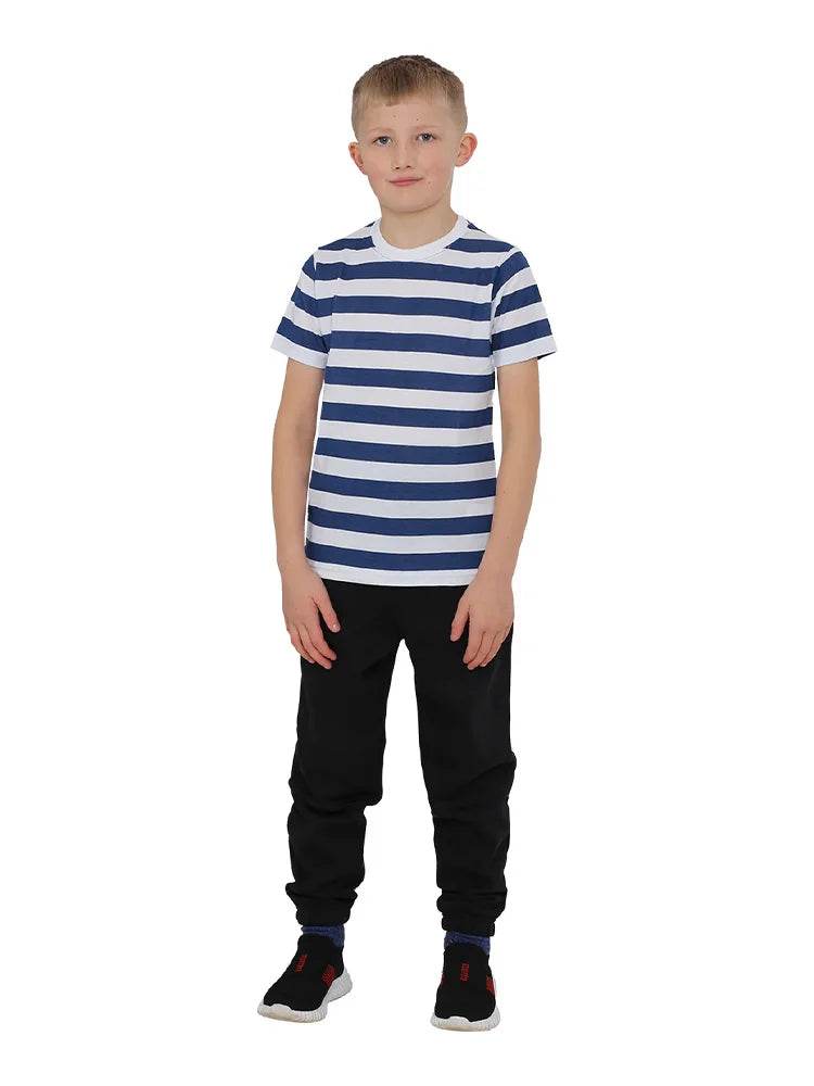 Boys Short Sleeves Stripe T-Shirt - thefancydress.co.uk