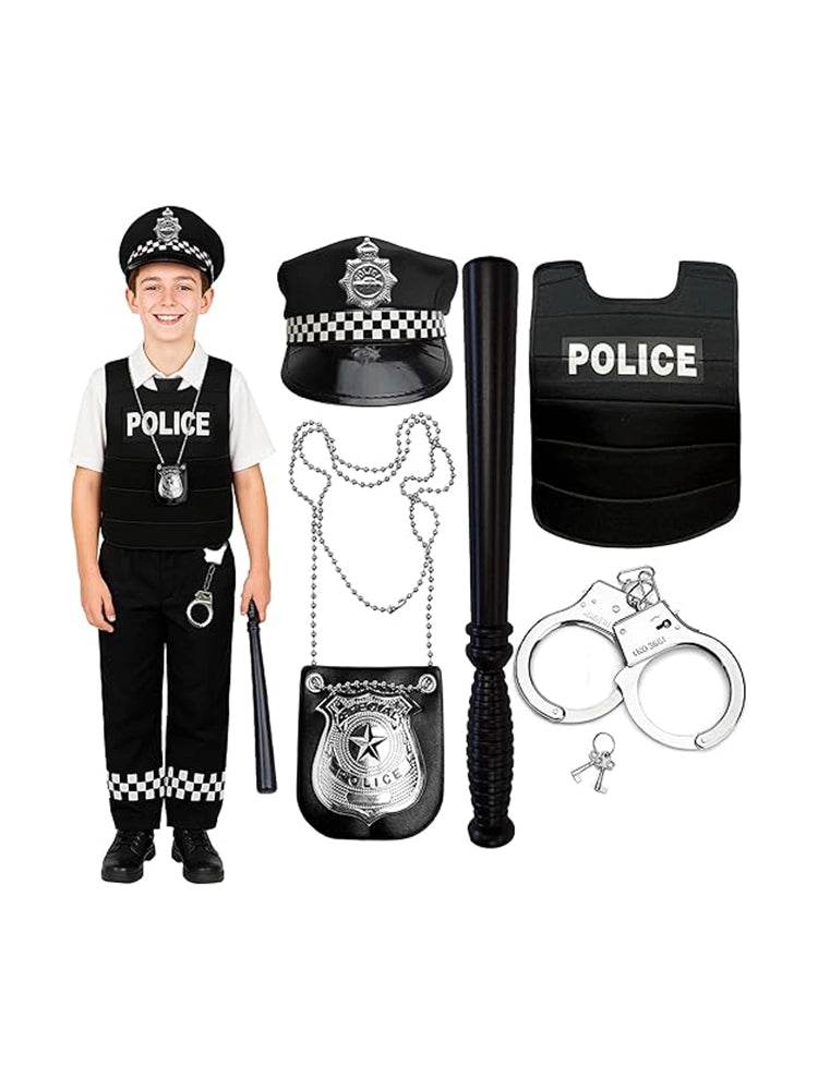 Children's Kids 5 Pcs Police Officer Costume Set - thefancydress.co.uk