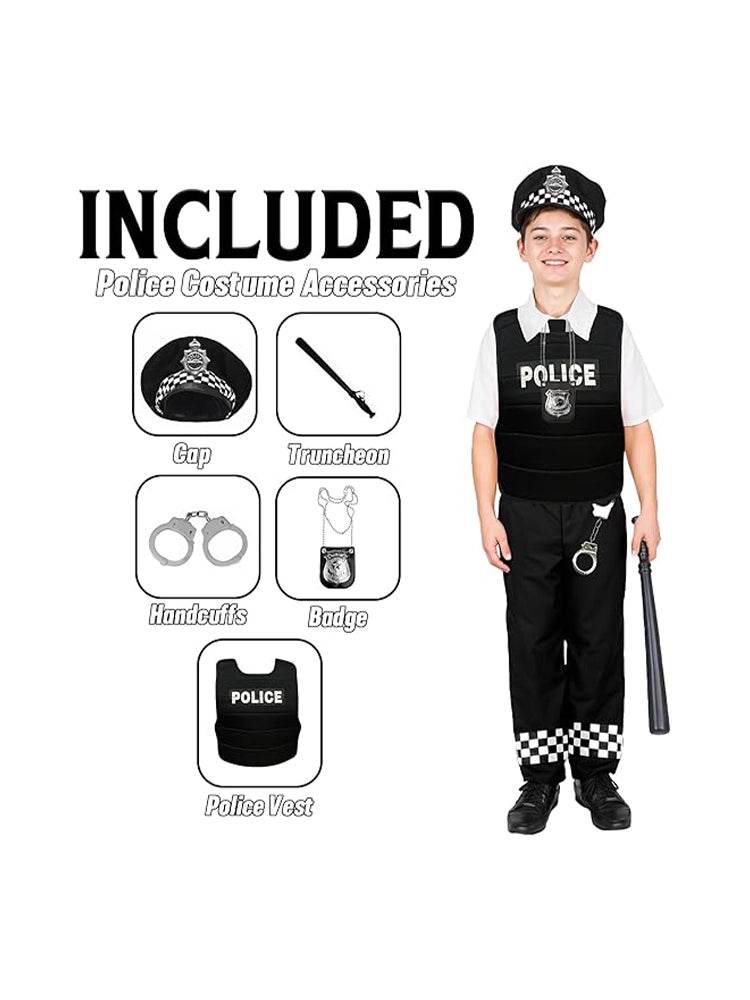 Children's Kids 5 Pcs Police Officer Costume Set - thefancydress.co.uk