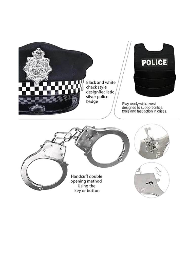 Children's Kids 5 Pcs Police Officer Costume Set - thefancydress.co.uk