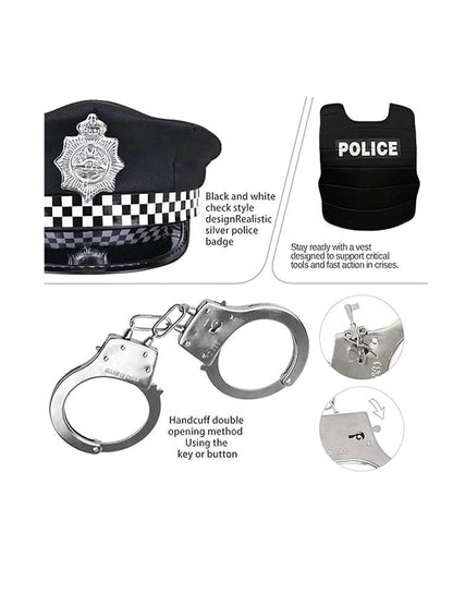 Children's Kids 5 Pcs Police Officer Costume Set - thefancydress.co.uk
