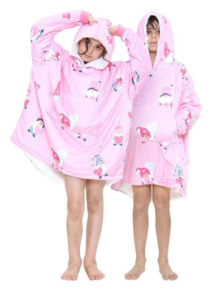 Children's Printed Hoodie Blanket - thefancydress.co.uk