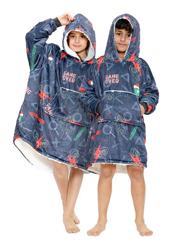 Children's Printed Hoodie Blanket - thefancydress.co.uk