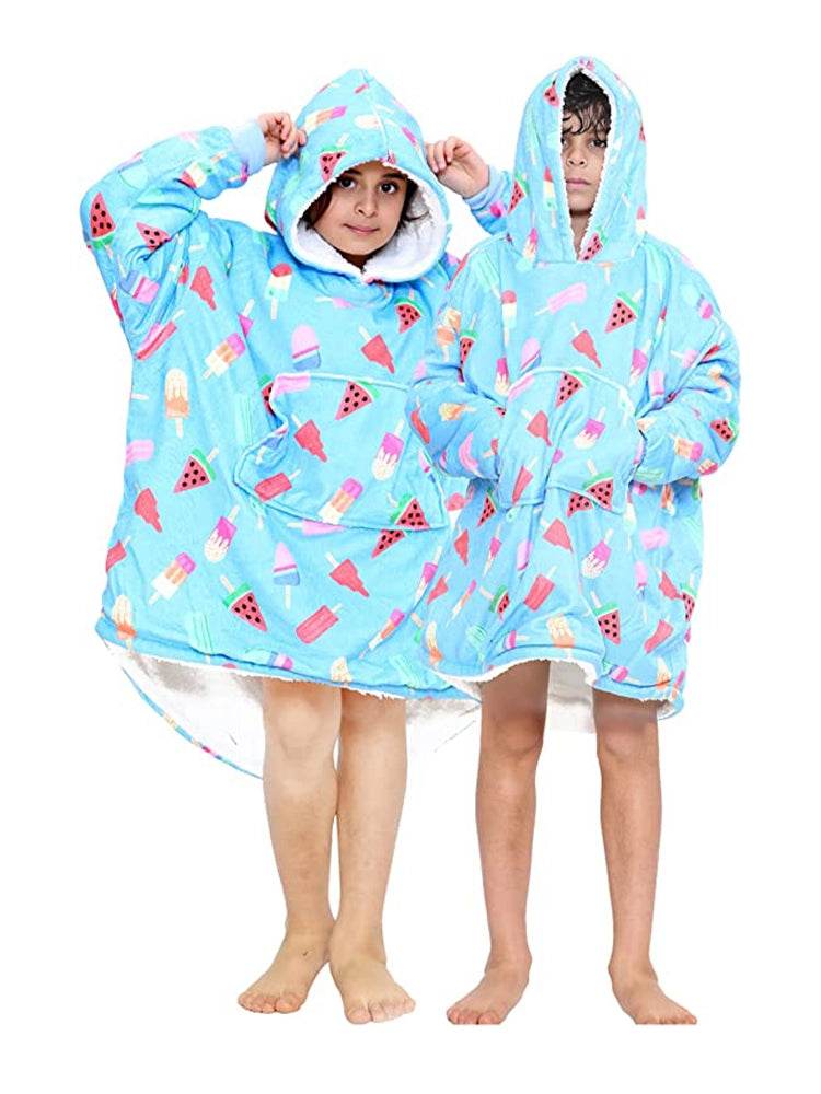 Children's Printed Hoodie Blanket - thefancydress.co.uk