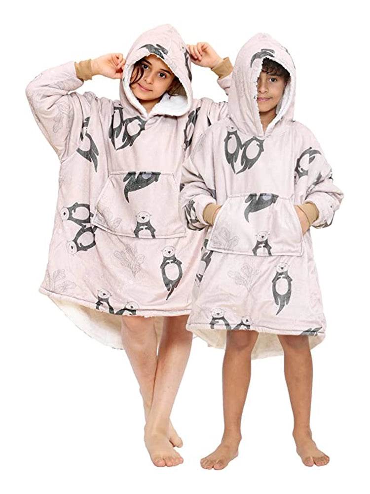 Children's Printed Hoodie Blanket - thefancydress.co.uk
