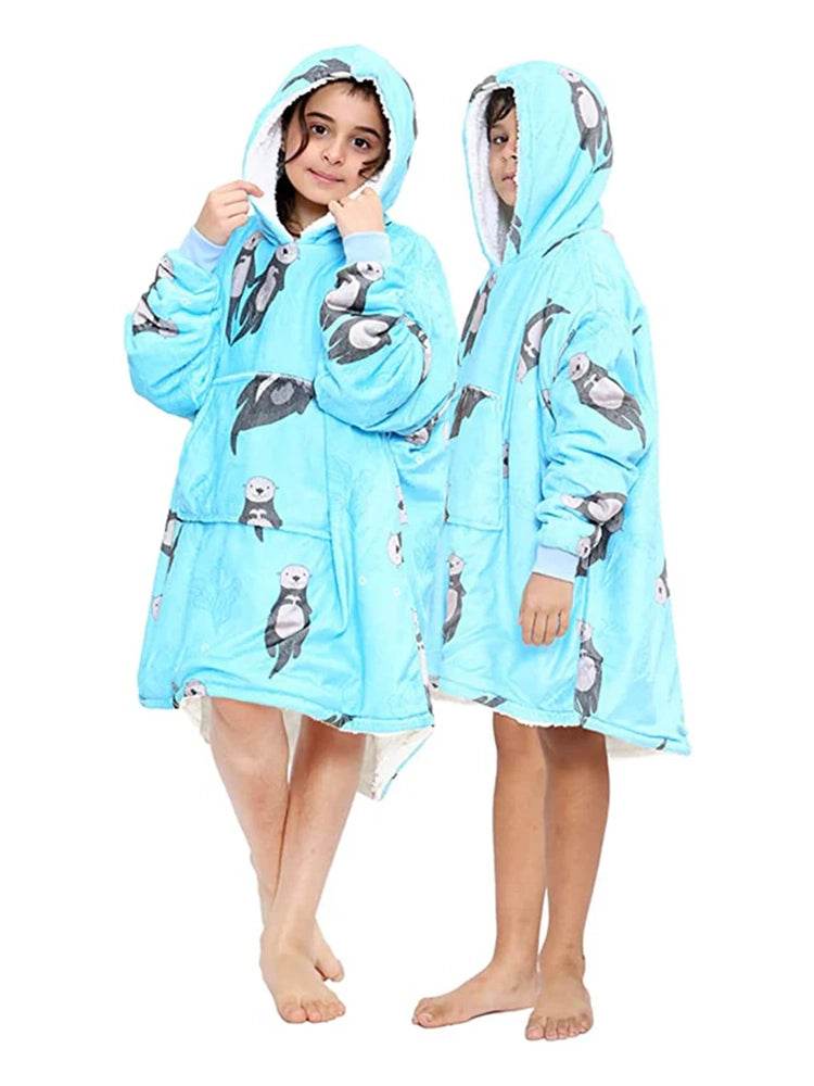 Children's Printed Hoodie Blanket - thefancydress.co.uk