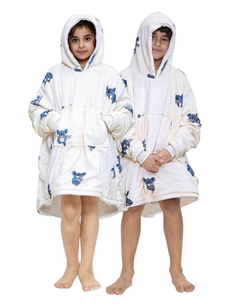 Children's Printed Hoodie Blanket - thefancydress.co.uk