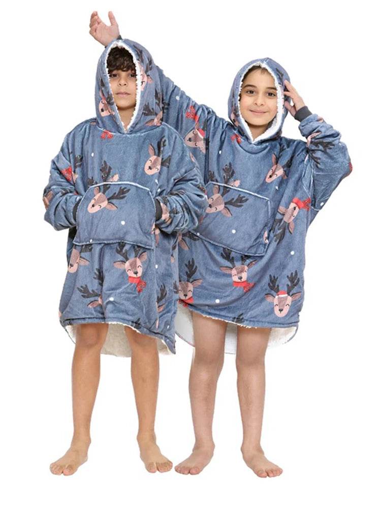 Children's Printed Hoodie Blanket - thefancydress.co.uk
