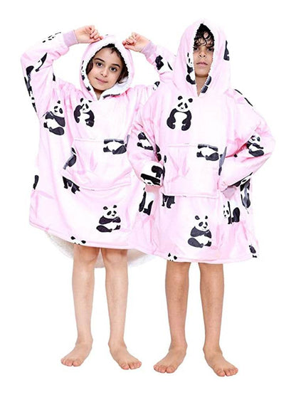 Children's Printed Hoodie Blanket - thefancydress.co.uk