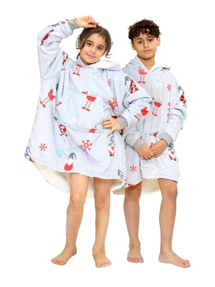 Children's Printed Hoodie Blanket - thefancydress.co.uk