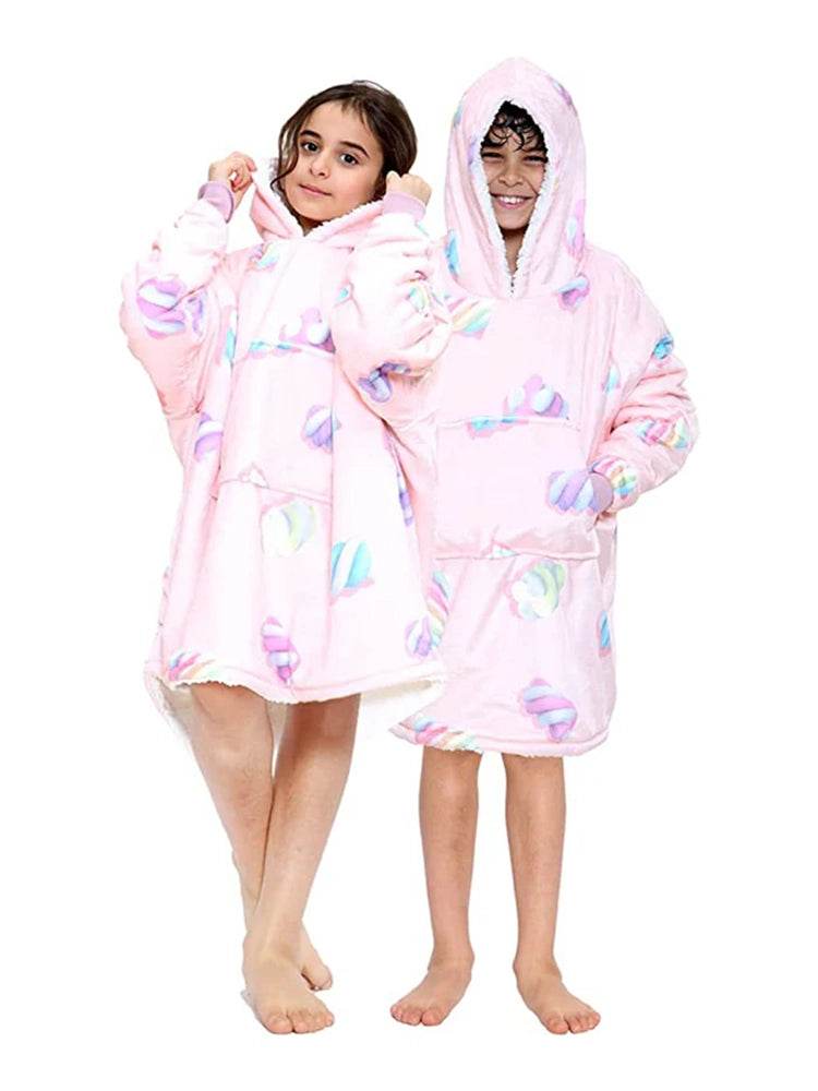 Children's Printed Hoodie Blanket - thefancydress.co.uk