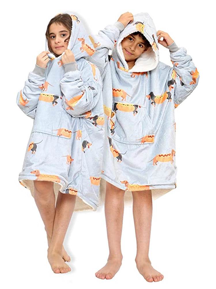 Children's Printed Hoodie Blanket - thefancydress.co.uk