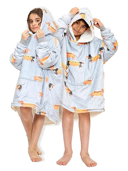 Children's Printed Hoodie Blanket - thefancydress.co.uk