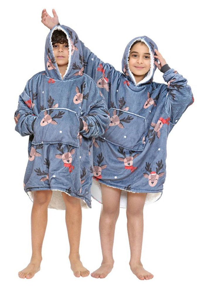 Children's Printed Hoodie Blanket - thefancydress.co.uk