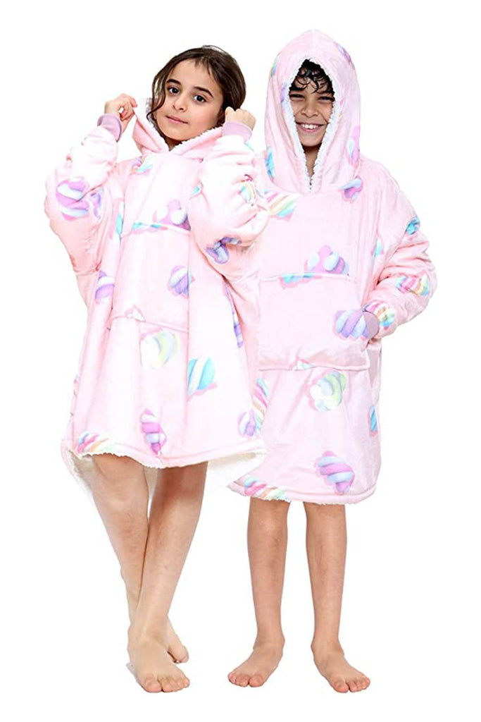 Children's Printed Hoodie Blanket - thefancydress.co.uk