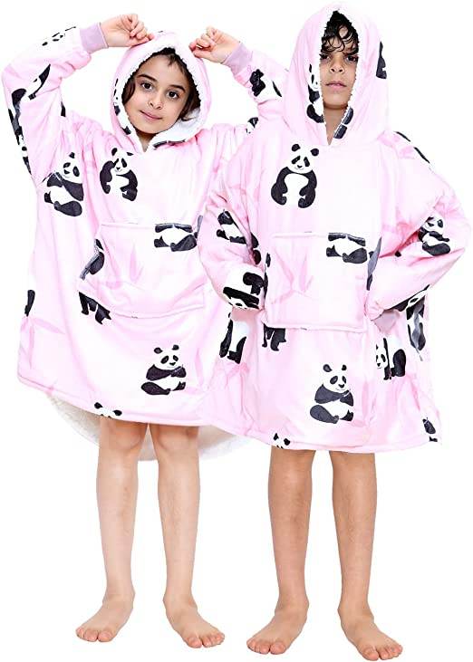 Children's Printed Hoodie Blanket - thefancydress.co.uk