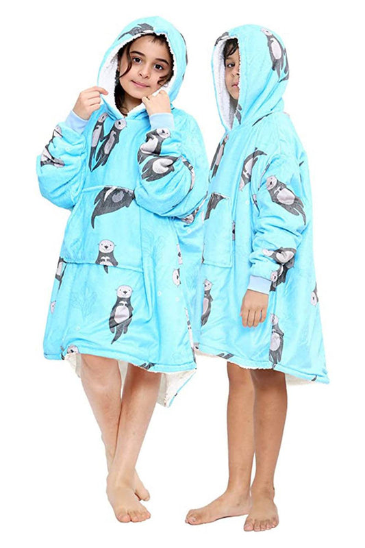 Children's Printed Hoodie Blanket - thefancydress.co.uk