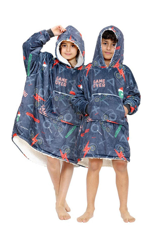 Children's Printed Hoodie Blanket - thefancydress.co.uk