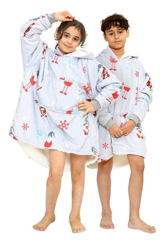 Children's Printed Hoodie Blanket - thefancydress.co.uk