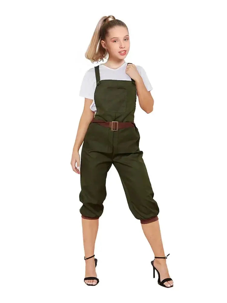 Childrens 1940s Land Lady Green Costume Set