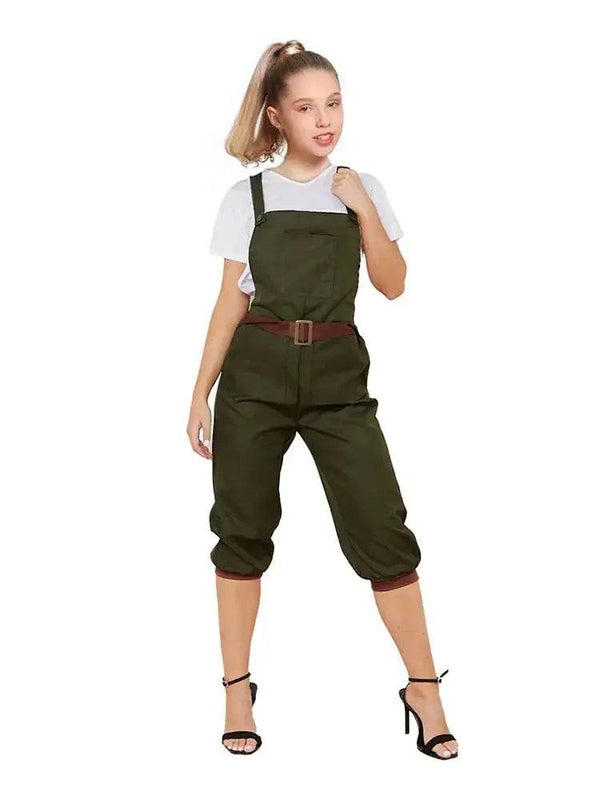 Childrens 1940s Land Lady Green Costume Set - thefancydress.co.uk