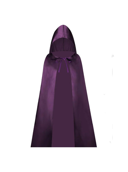 Childrens Prple Satin Hooded Cape