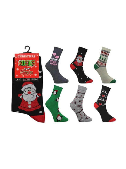 Christmas Socks (Pack of 6) - thefancydress.co.uk