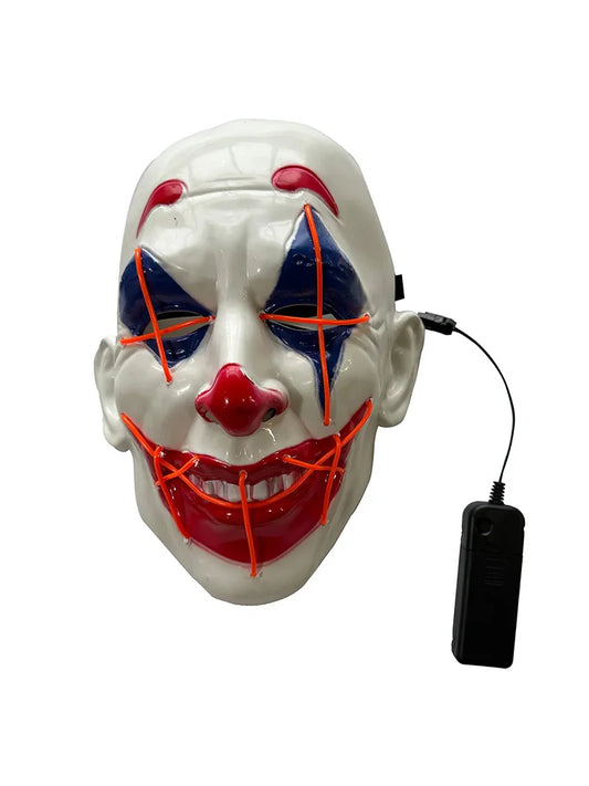 Circus Evil Clown Light Up Halloween Mask