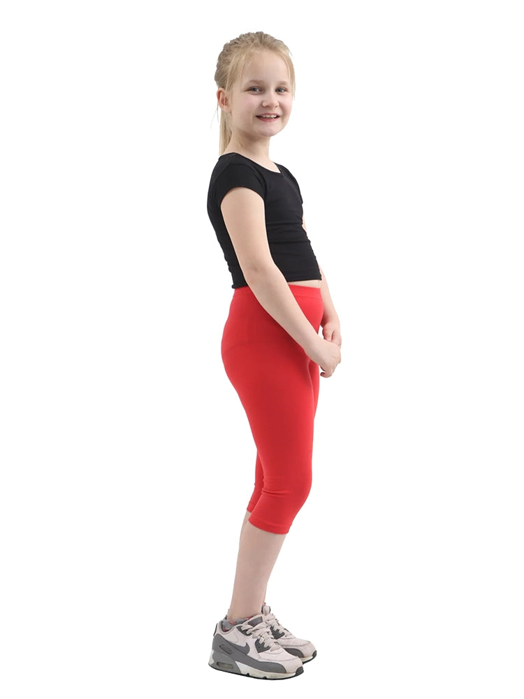 Cotton Leggings 3/4 Length red