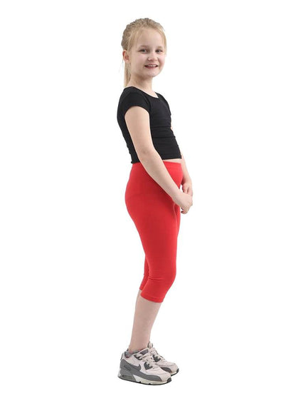 Girls Cotton Leggings 3/4 Length - thefancydress.co.uk