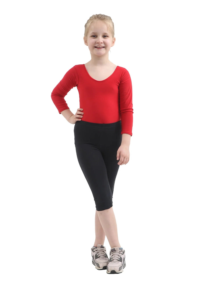 Cotton Leggings 3/4 Length red